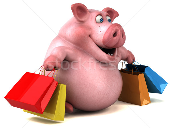 Amusement porc 3d illustration Shopping magasin grasse [[stock_photo]] © julientromeur