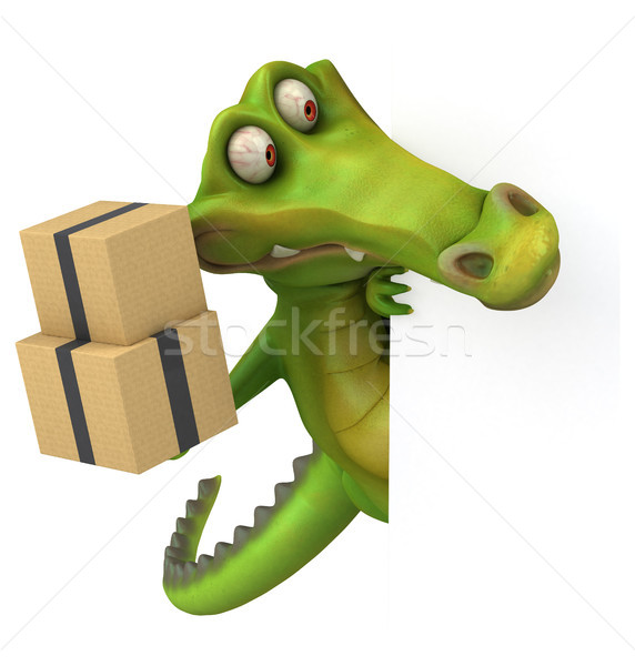 Krokodil jókedv boldog terv művészet száj Stock fotó © julientromeur