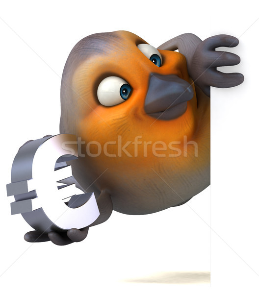 Spaß Vogel orange Brust Euro weiß Stock foto © julientromeur