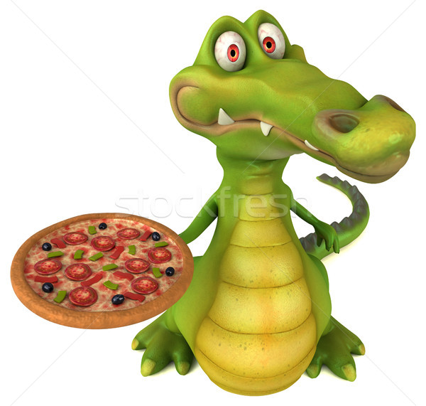 Krokodil jókedv boldog pizza terv művészet Stock fotó © julientromeur