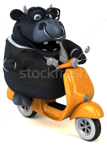 Fun black bull - 3D Illustration Stock photo © julientromeur