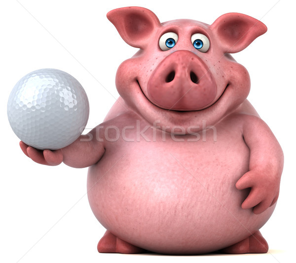 Diversão porco ilustração 3d comida esportes bola Foto stock © julientromeur