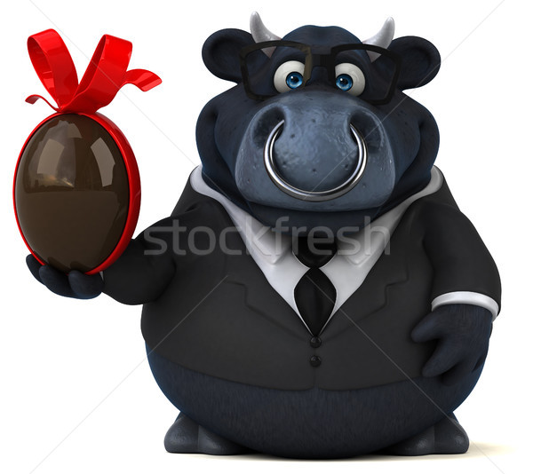 Stock photo: Black bull - 3D Illustration