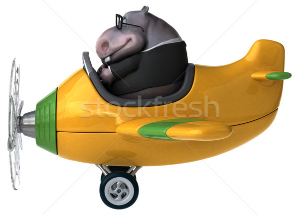 Fun hippo - 3D Illustration Stock photo © julientromeur