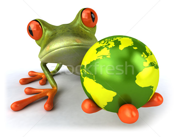 Distracţie broască lume glob verde animal Imagine de stoc © julientromeur