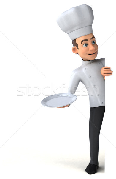 Spaß Küchenchef Essen Küche weiß Kochen Stock foto © julientromeur