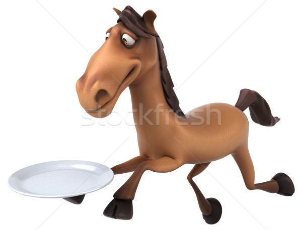 Spaß Pferd Essen Zähne Kopf Rennen Stock foto © julientromeur