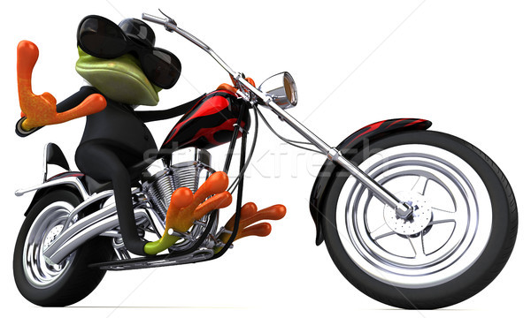 Spaß Frosch Motorrad 3D-Darstellung Design Reise Stock foto © julientromeur