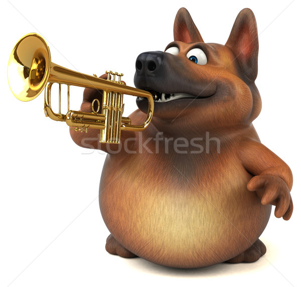 Schäfer Hund 3D-Darstellung Musik Jazz Tier Stock foto © julientromeur