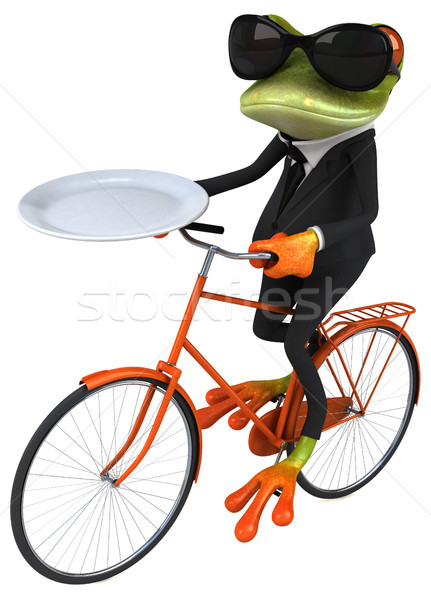Spaß Frosch grünen direkt Anzug Fahrrad Stock foto © julientromeur