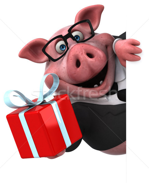 Diversión cerdo 3d empresario traje regalo Foto stock © julientromeur