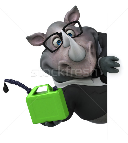 Amusement rhinocéros 3d illustration affaires vert costume [[stock_photo]] © julientromeur