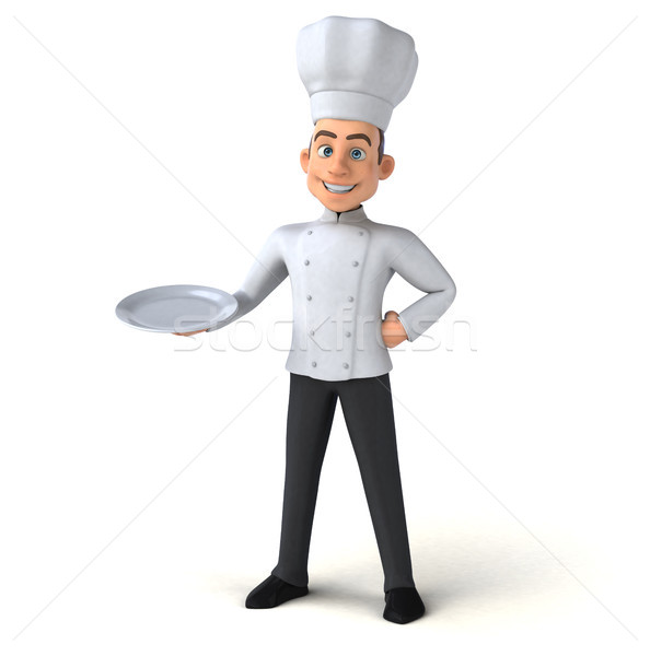 Spaß Küchenchef Essen Küche weiß Kochen Stock foto © julientromeur