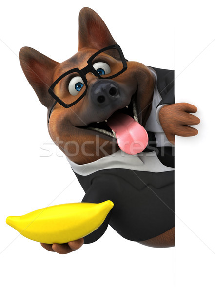 Stock photo: Fun german shepherd dog - 3D Illustration