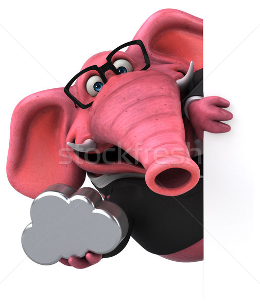 Stock photo: Pink elephant - 3D Illustration