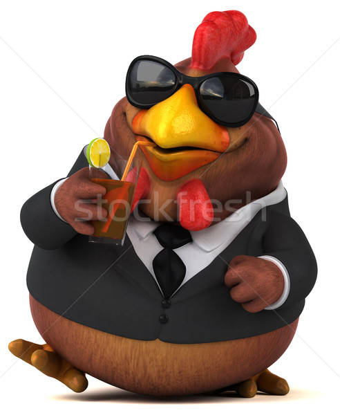 Zabawy kurczaka 3d ilustracji projektu biznesmen ptaków Zdjęcia stock © julientromeur
