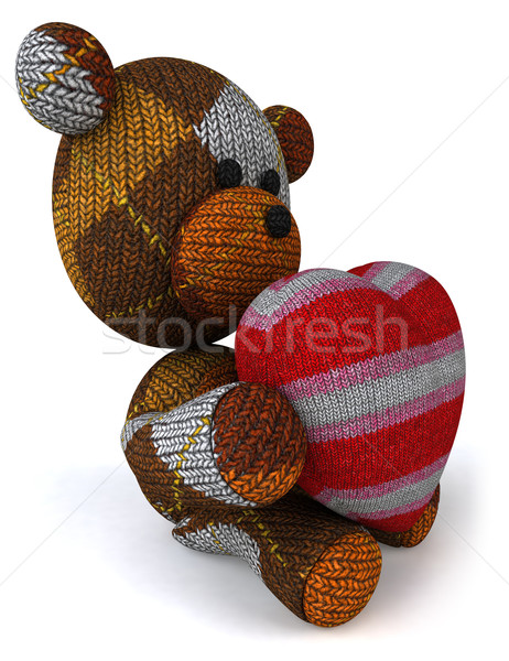 Teddybär Baby Herz Spielzeug Geschenk Tier Stock foto © julientromeur