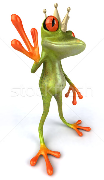 Distracţie broască verde coroană animal mediu Imagine de stoc © julientromeur