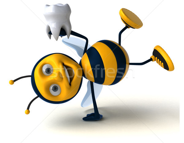 Stock foto: Spaß · Biene · Arbeitnehmer · Zähne · Honig · Zahn