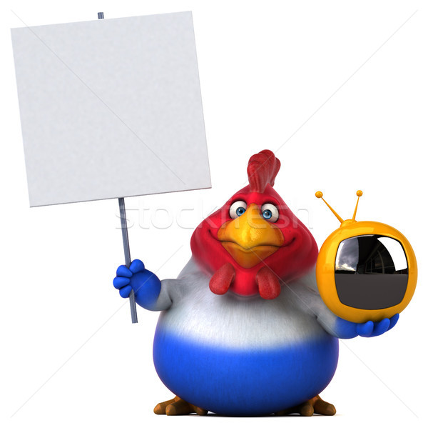 Stok fotoğraf: Eğlence · tavuk · 3d · illustration · televizyon · dizayn · kuş
