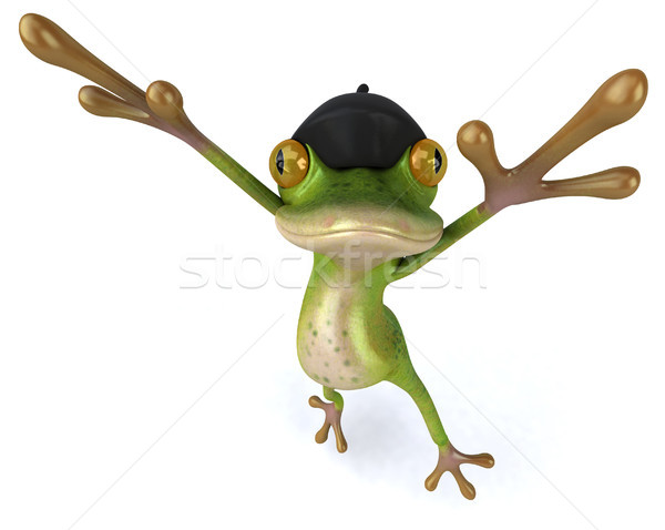 Сток-фото: весело · лягушка · зеленый · Франция · иллюстрация · живая · природа