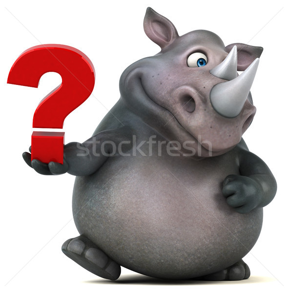 Amusement rhinocéros 3d illustration grasse question animaux [[stock_photo]] © julientromeur