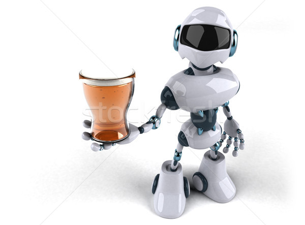 ストックフォト: ロボット · 技術 · ドリンク · レトロな · 将来 · 3D