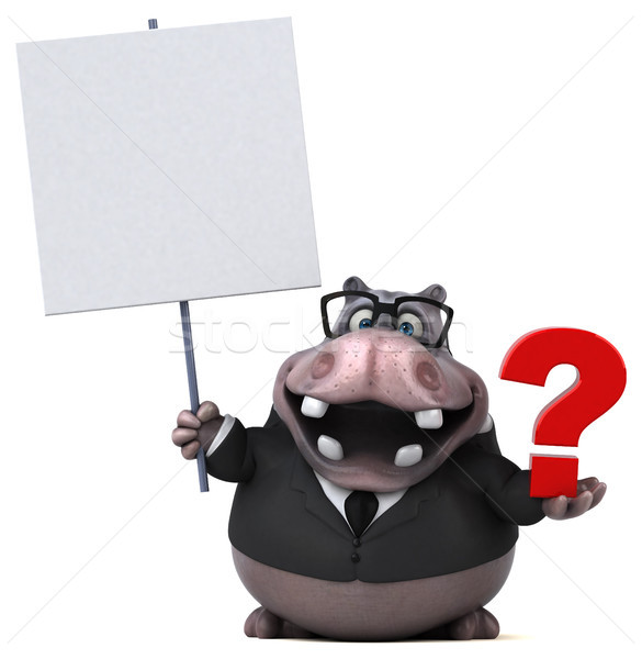 Zabawy hipopotam 3d ilustracji charakter biznesmen garnitur Zdjęcia stock © julientromeur