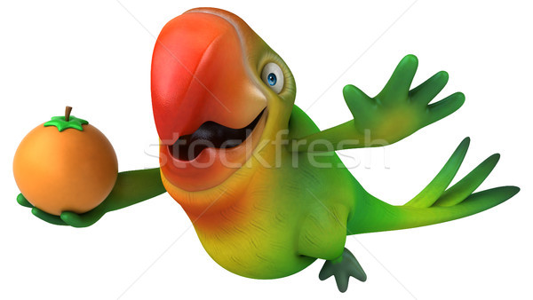 Distracţie papagal ochi fruct portocaliu pasăre Imagine de stoc © julientromeur