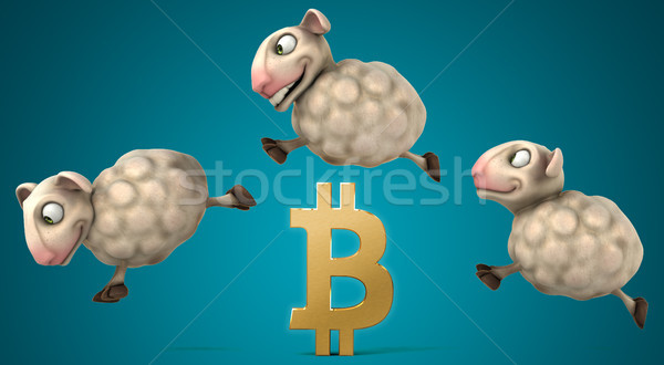 Sheep and bitcoin - 3D Illustration Stock photo © julientromeur