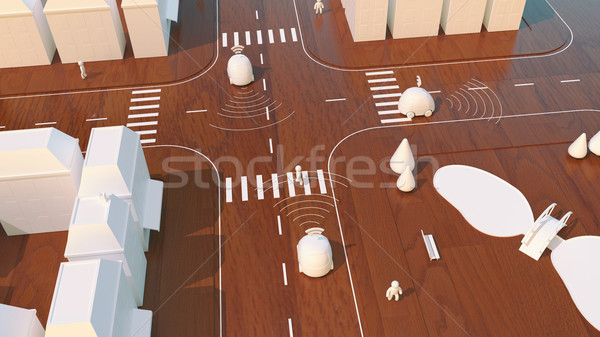 Self-driving cars - 3D Animation Stock photo © julientromeur
