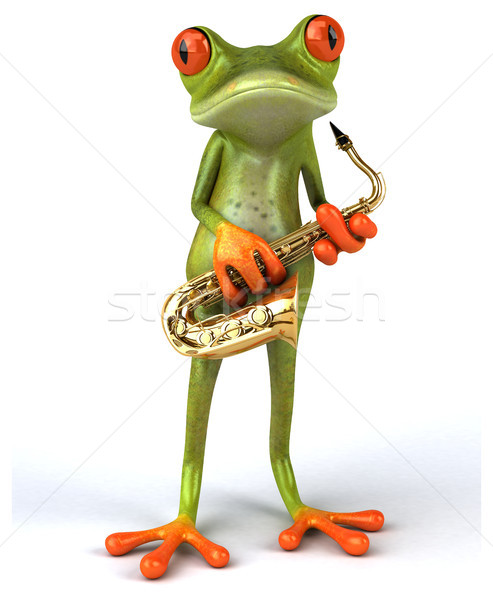 Spaß Frosch Jazz tropischen 3D Illustration Stock foto © julientromeur