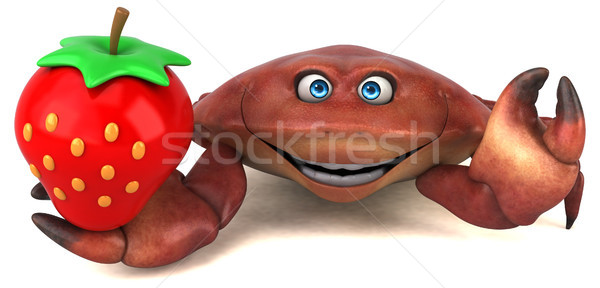 Distracţie crab ilustrare 3d alimente căpşună alb Imagine de stoc © julientromeur