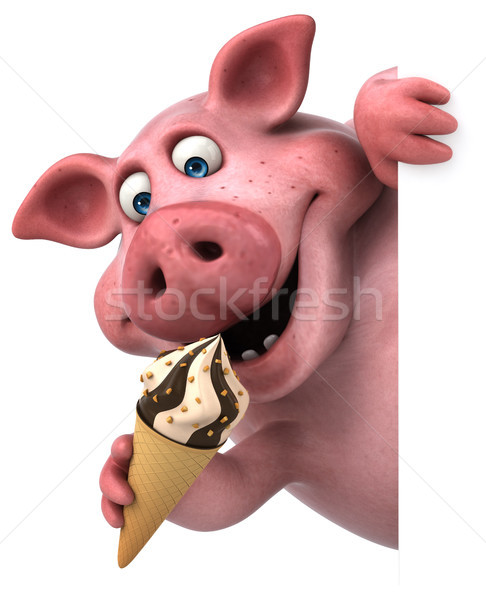 Amusement porc 3d illustration chocolat Voyage crème glacée [[stock_photo]] © julientromeur