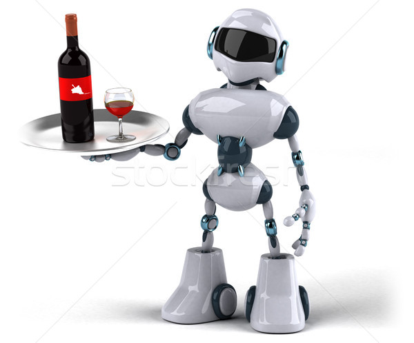 ストックフォト: ロボット · 技術 · ドリンク · 赤 · レトロな · 将来