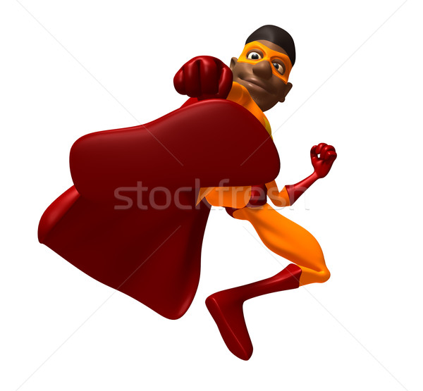 Superhero zabawy czerwony maska żółty boot Zdjęcia stock © julientromeur