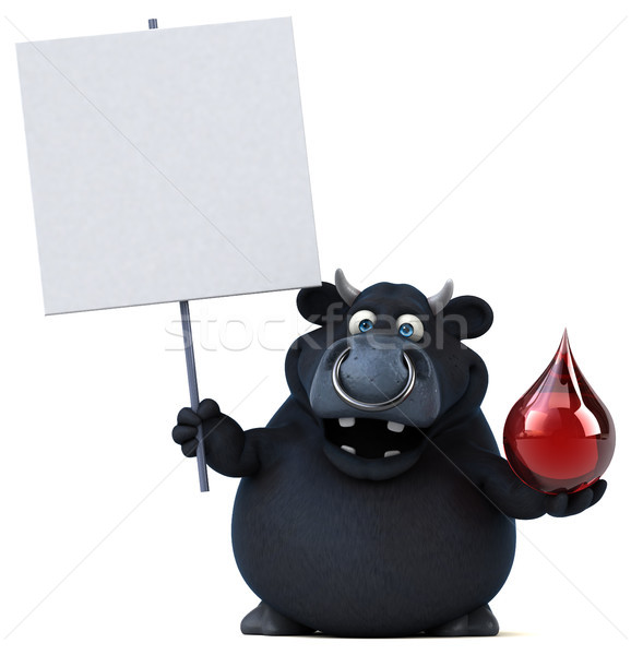 Nero toro illustrazione 3d capelli sangue mucca Foto d'archivio © julientromeur