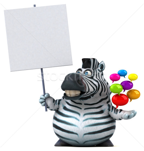 Eğlence zebra 3d illustration iletişim Afrika hayvan Stok fotoğraf © julientromeur