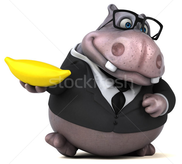 Fun hippo - 3D Illustration Stock photo © julientromeur
