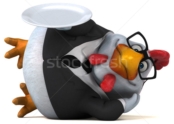 Spaß Huhn 3D-Darstellung Vogel Anzug Finanzierung Stock foto © julientromeur