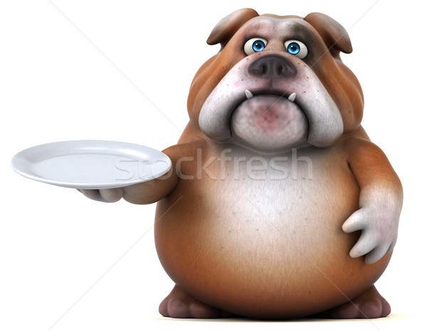 Spaß Bulldogge 3D-Darstellung Essen Design traurig Stock foto © julientromeur