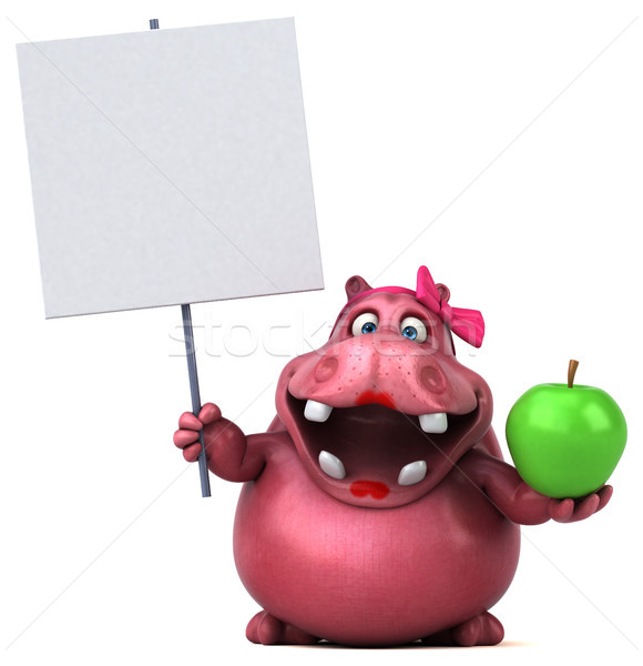 粉紅色 河馬 3d圖 水果 樂趣 脂肪 商業照片 © julientromeur