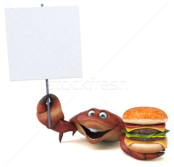 Zabawy Krab 3d ilustracji żywności biały cartoon Zdjęcia stock © julientromeur