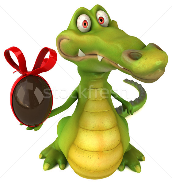 Krokodil jókedv boldog terv csokoládé tojás Stock fotó © julientromeur