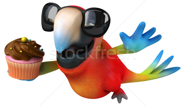 Distracţie papagal ochi pasăre verde junglă Imagine de stoc © julientromeur