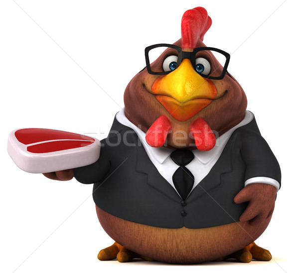 весело куриные 3d иллюстрации птица костюм красный Сток-фото © julientromeur