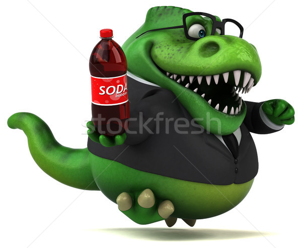 Stockfoto: Leuk · 3d · illustration · business · zakenman · drinken · financieren