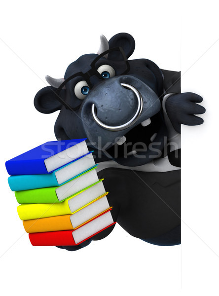 Noir Bull 3d illustration affaires livres vache [[stock_photo]] © julientromeur