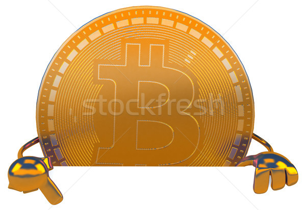 Bitcoin 3d illustration Internet ekran finanse pazar Stok fotoğraf © julientromeur