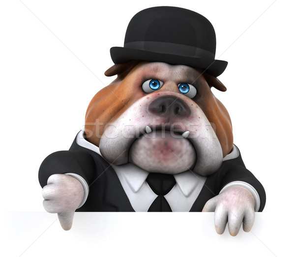 Spaß Bulldogge 3D-Darstellung Business Hund Anzug Stock foto © julientromeur